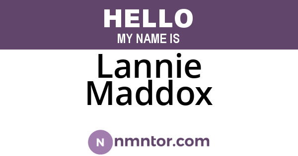 Lannie Maddox