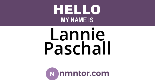Lannie Paschall