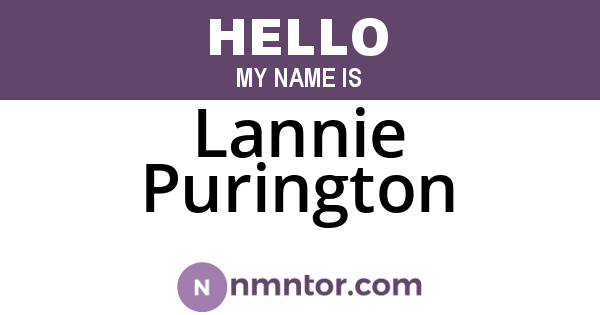 Lannie Purington