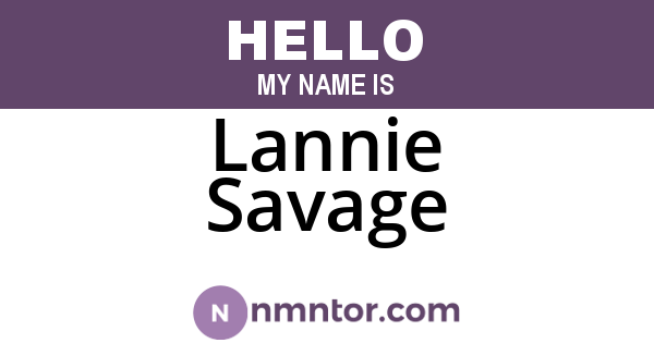 Lannie Savage