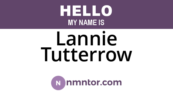 Lannie Tutterrow