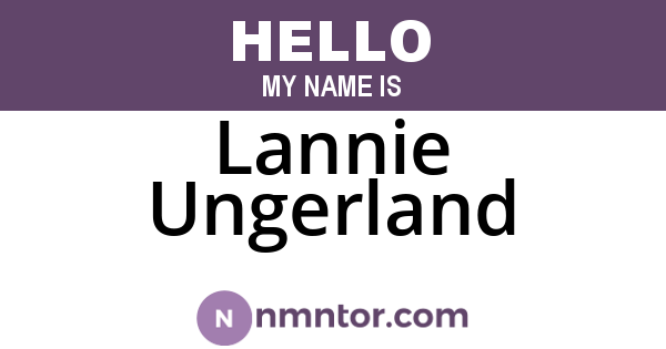 Lannie Ungerland