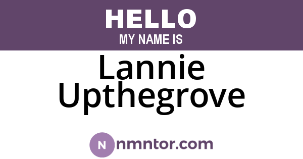 Lannie Upthegrove