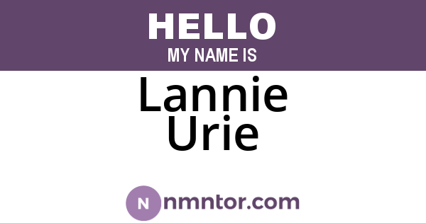 Lannie Urie