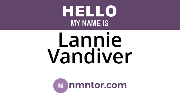 Lannie Vandiver