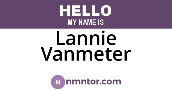 Lannie Vanmeter