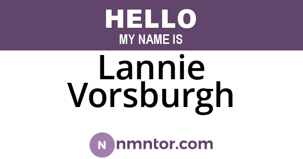 Lannie Vorsburgh