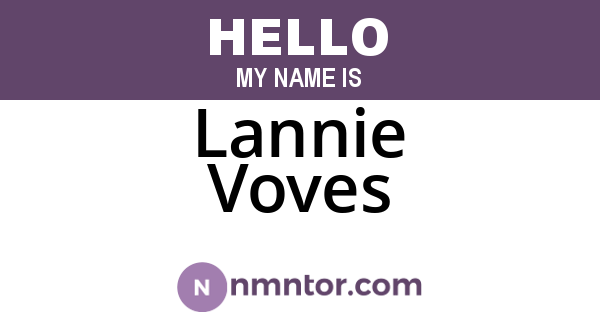 Lannie Voves