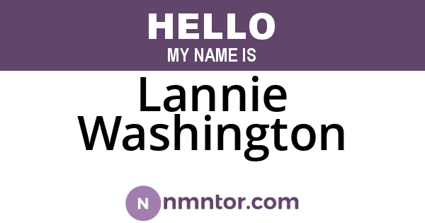 Lannie Washington