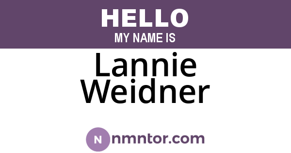 Lannie Weidner