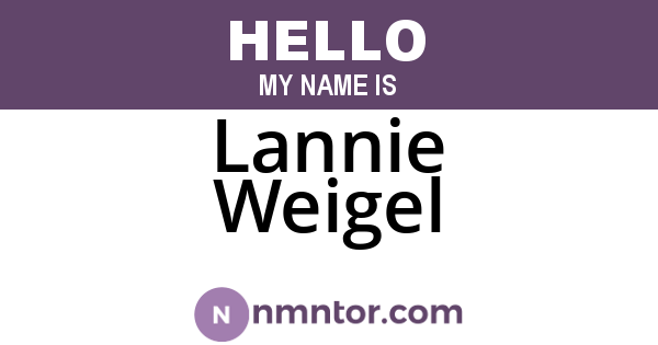Lannie Weigel