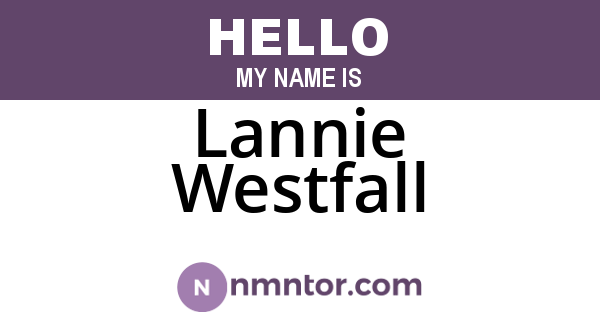 Lannie Westfall