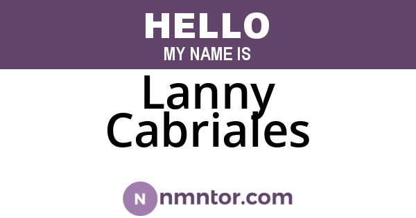 Lanny Cabriales