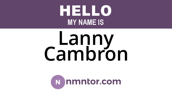 Lanny Cambron