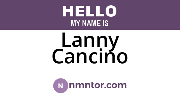 Lanny Cancino