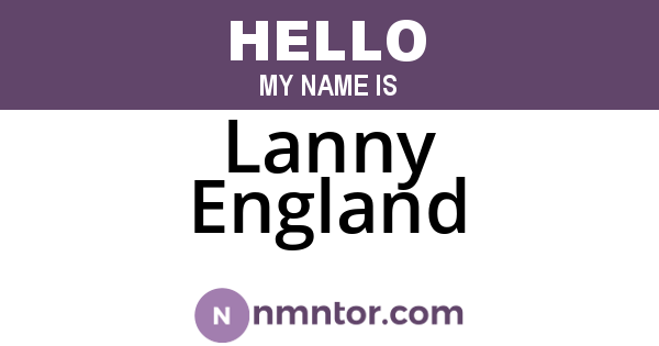 Lanny England