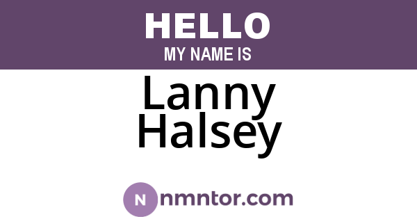 Lanny Halsey