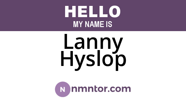 Lanny Hyslop