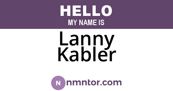 Lanny Kabler