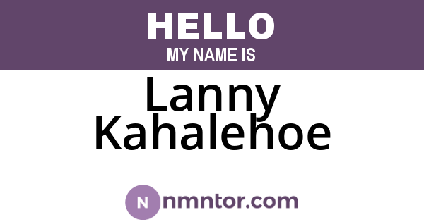 Lanny Kahalehoe