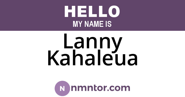 Lanny Kahaleua