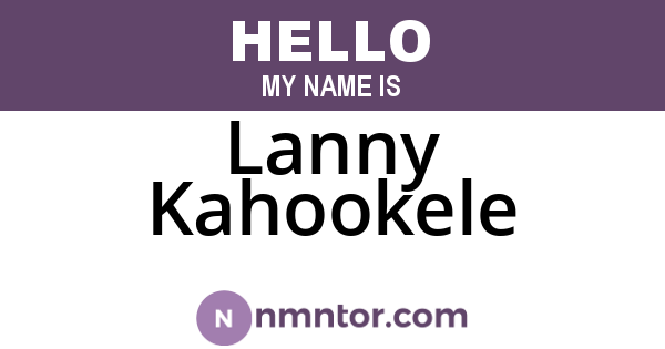 Lanny Kahookele