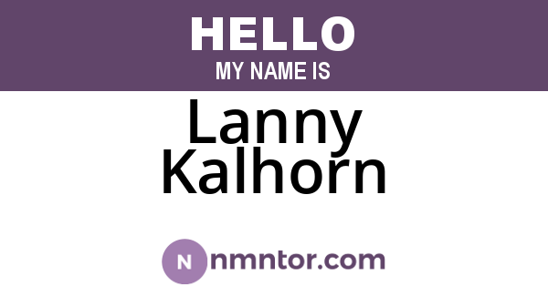Lanny Kalhorn