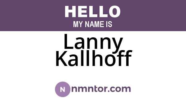 Lanny Kallhoff