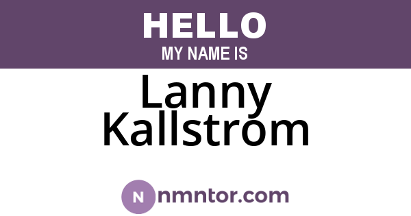Lanny Kallstrom