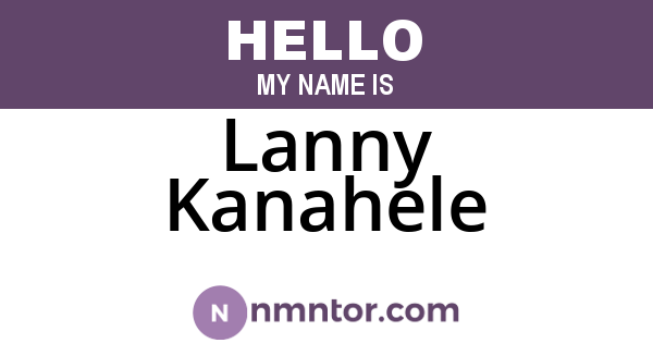 Lanny Kanahele