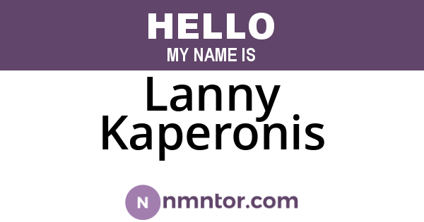 Lanny Kaperonis