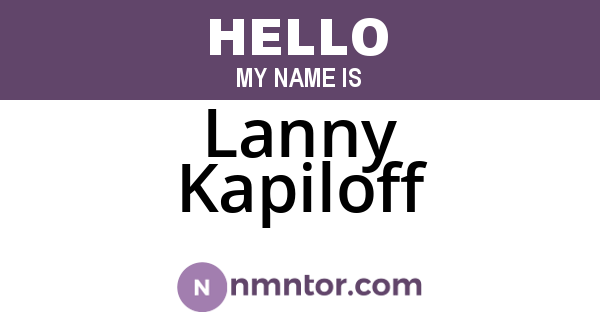 Lanny Kapiloff