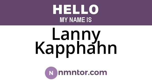 Lanny Kapphahn