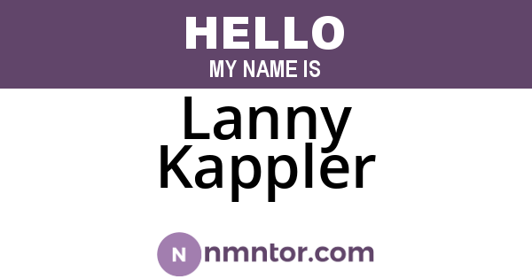 Lanny Kappler