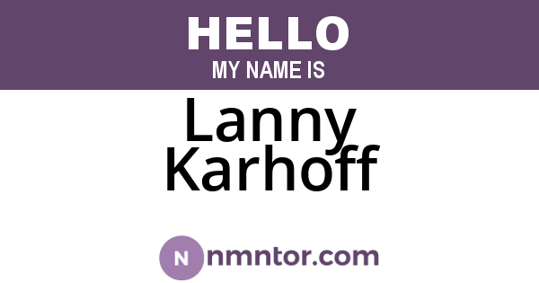 Lanny Karhoff