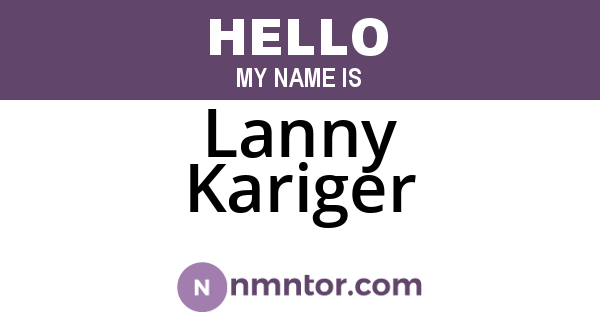 Lanny Kariger
