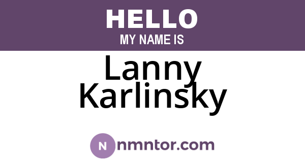 Lanny Karlinsky