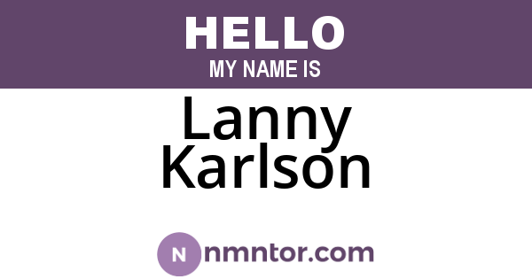 Lanny Karlson
