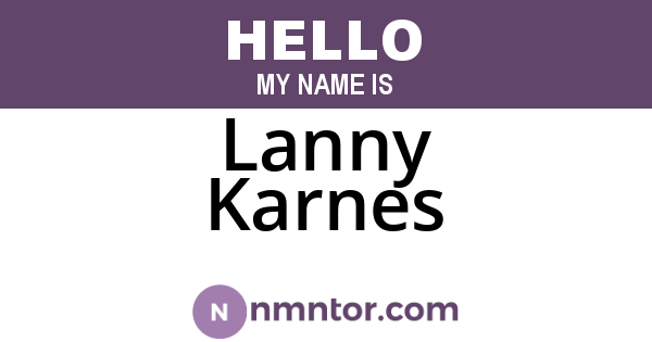 Lanny Karnes