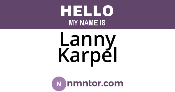 Lanny Karpel