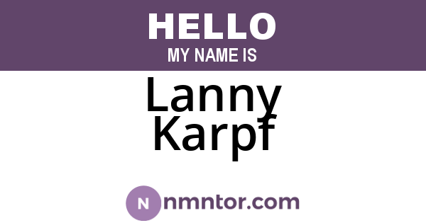 Lanny Karpf