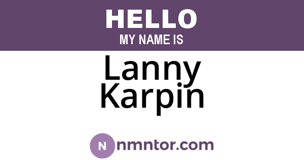 Lanny Karpin
