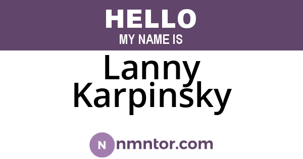Lanny Karpinsky
