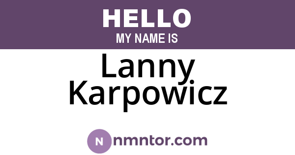 Lanny Karpowicz