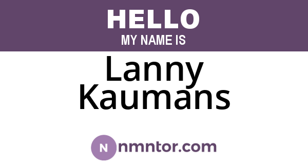 Lanny Kaumans