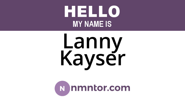 Lanny Kayser