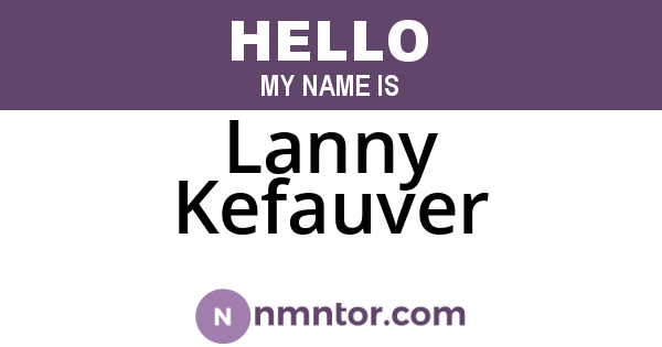 Lanny Kefauver