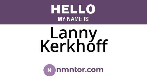 Lanny Kerkhoff