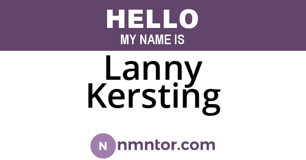 Lanny Kersting