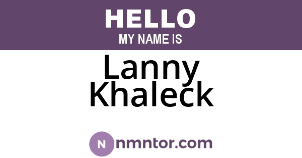 Lanny Khaleck